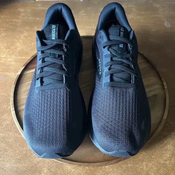 Brooks Glycerin 21 Triple Black Cushion Road Running Shoes Sneakers Men's 14